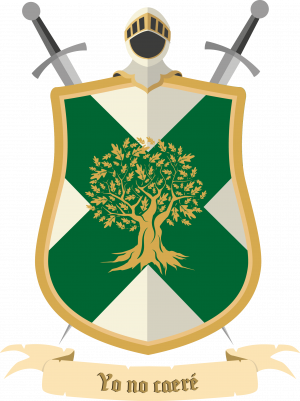 Escudo y lema de la Hermandad del Roble Dorado